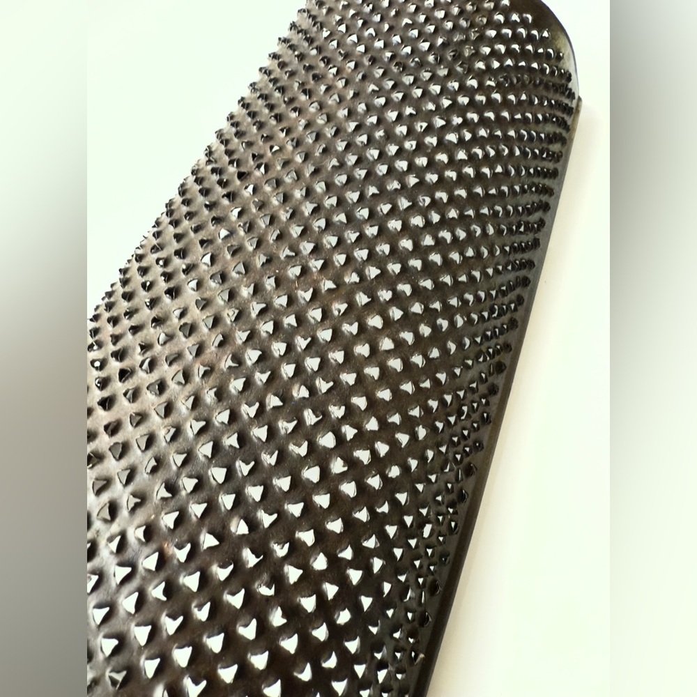 Antique, Early 1900s, Primitive, Punched Tin, Half-Round Vegetable Grater - Picture 6 of 10